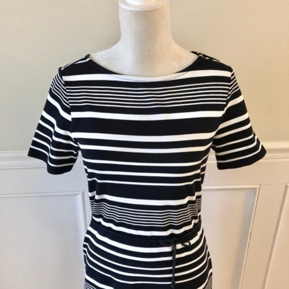 Sade New York Chenin Stripe Midi Dress Navy Dress 6 - Picture 3 of 5